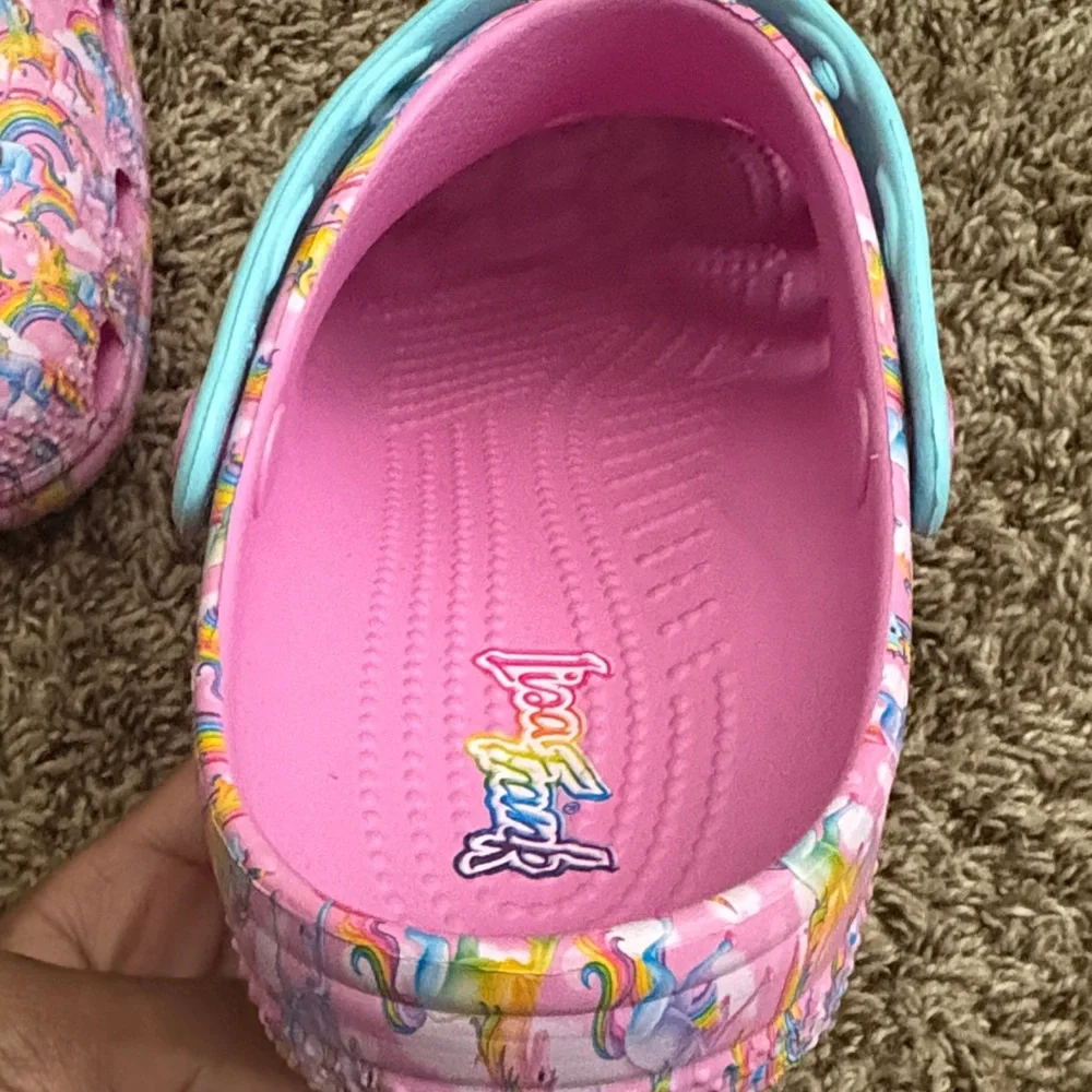CROCS women Pink and Blue Unicorn Slippers - Picture 2 of 4